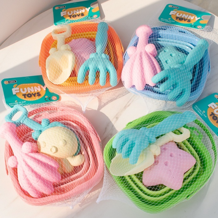 Kids' Foldable Beach Toy Set – Sand Tools & Water Play Kit with Bucket, Shovel, and Molds for Outdoor Fun