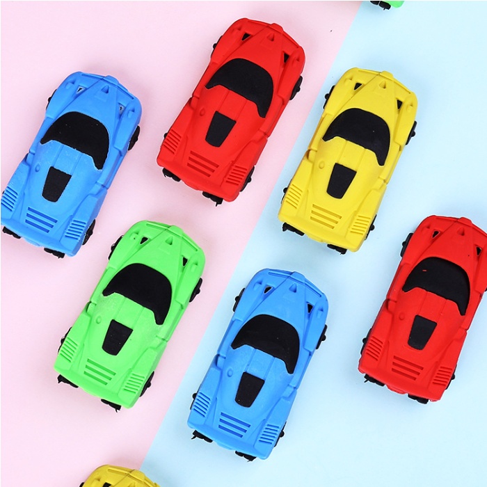 Creative Cartoon Race Car Erasers – Fun Eco-Friendly Stationery for Kids & Students
